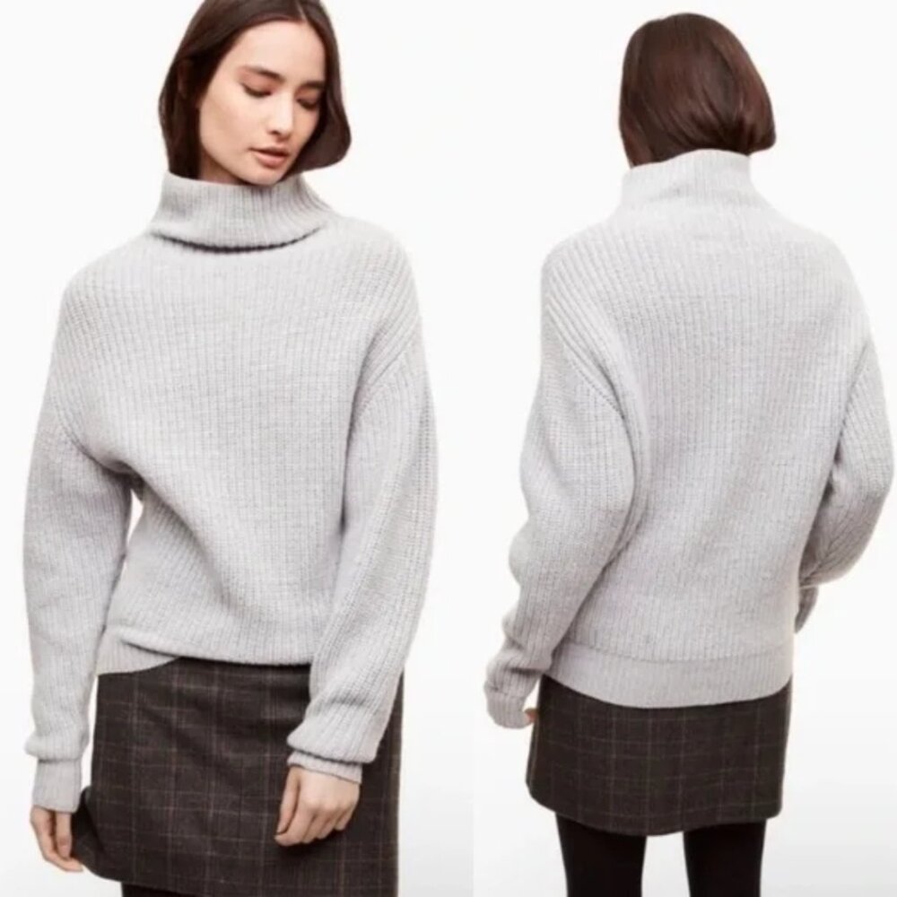 Wilfred Silver Birch 100% Merino Wool Montpellier Mockneck Sweater